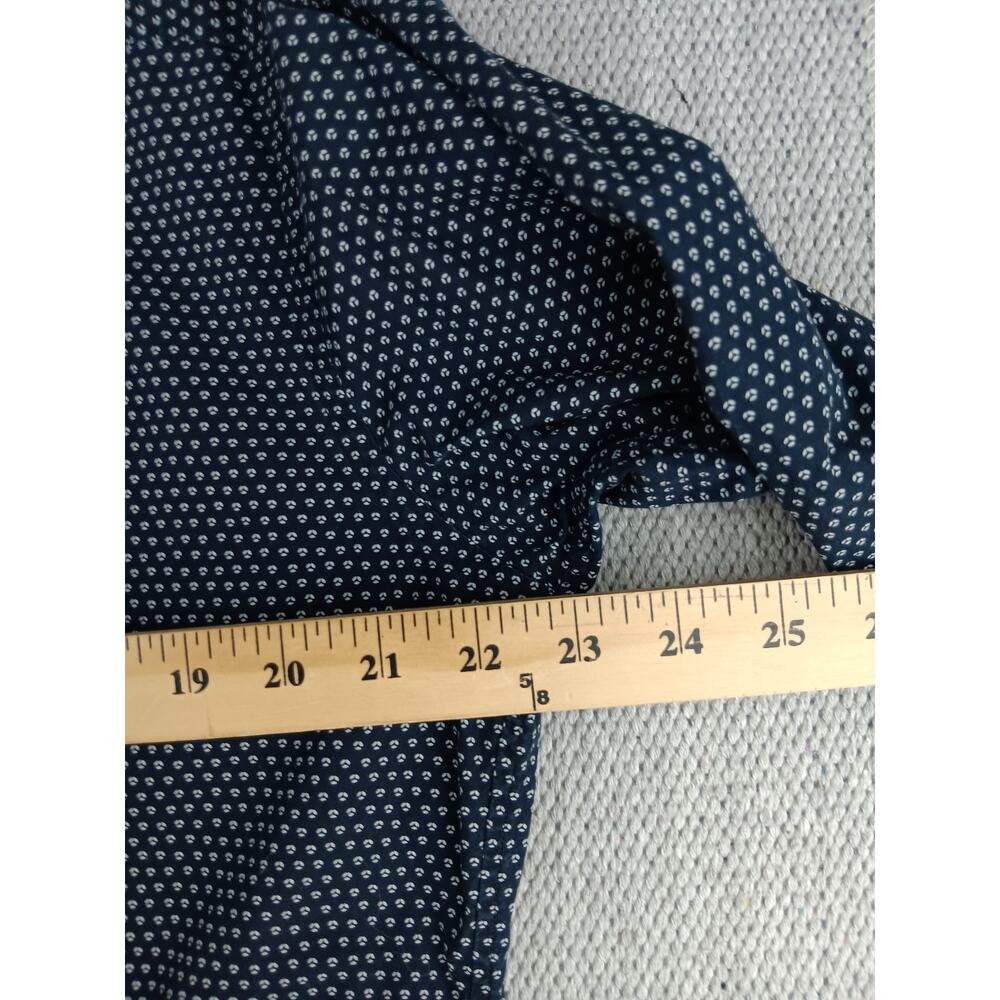 Banana Republic Slim‎ Fit Button Up Shirt Mens Large 16-16.5 Blue Navy Dot Party - Picture 10 of 13
